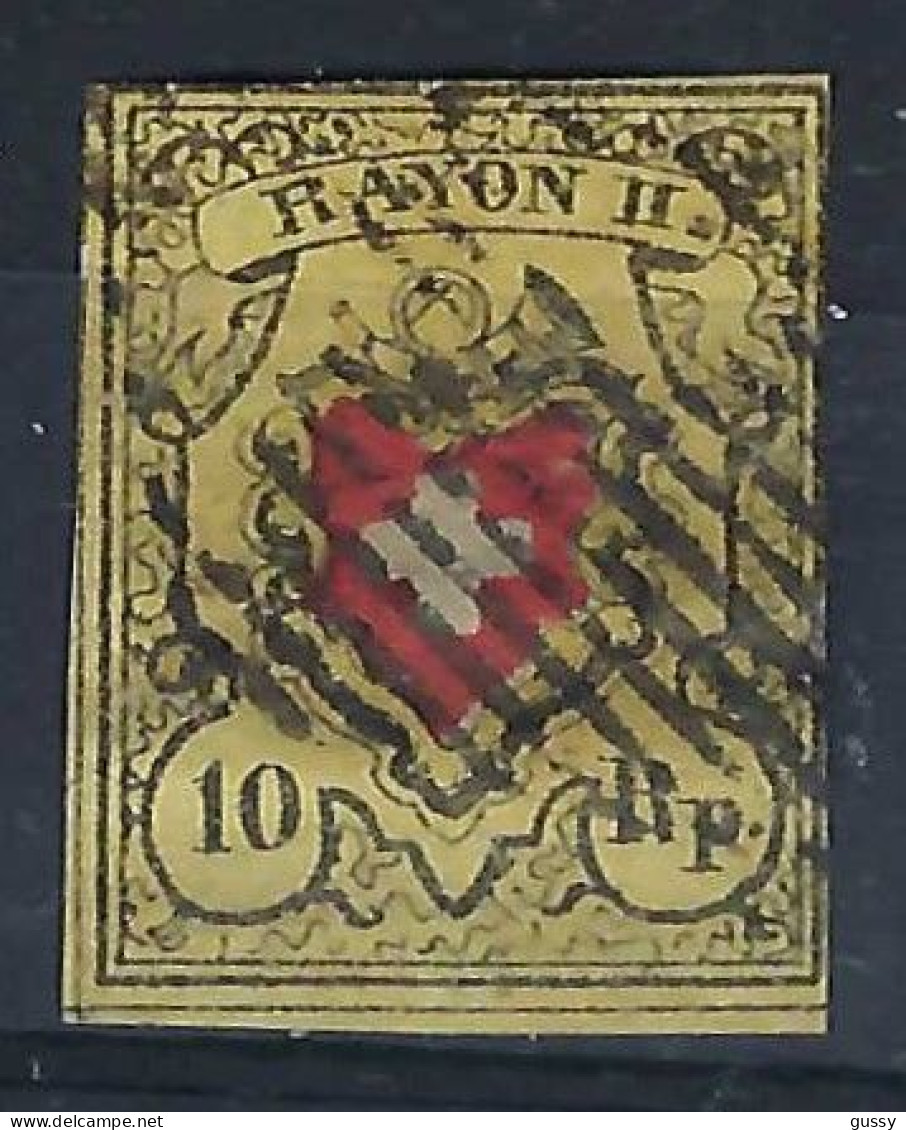 SUISSE Ca.1850:  Le ZNr. 16II Obl. Grille - 1843-1852 Poste Federali E Cantonali