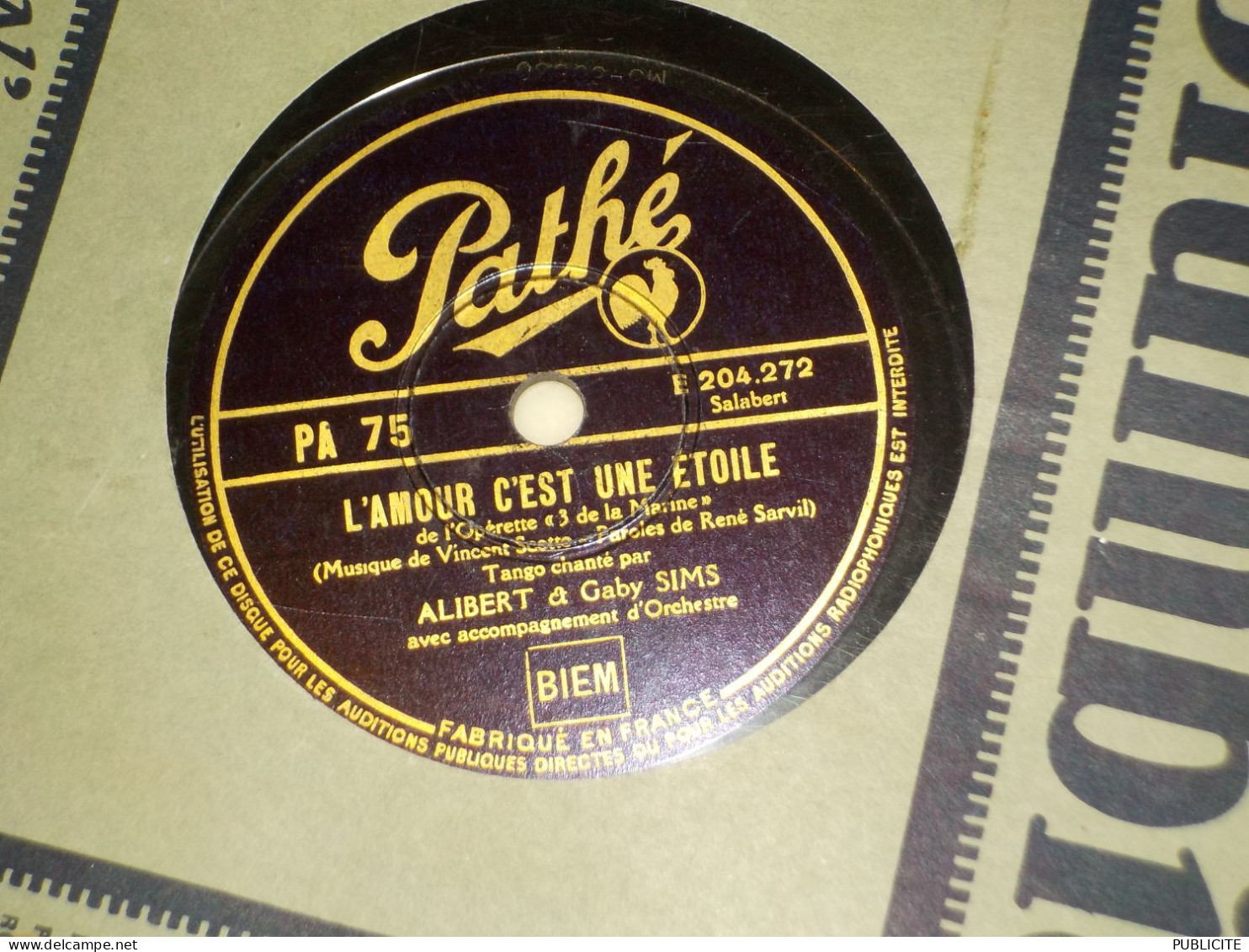 DISQUE 78 TOURS VALSE ET TANGO  DE  ALIBERT 1934 - 78 T - Grammofoonplaten