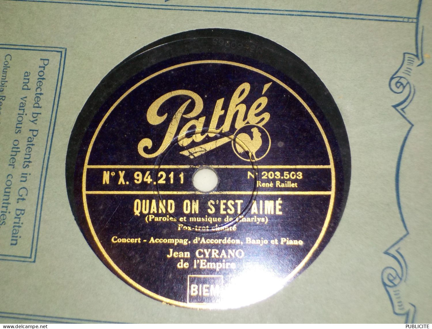 DISQUE 78 TOURS VALSE ET FOX TROT JEAN CYRANO 1932 - 78 T - Grammofoonplaten