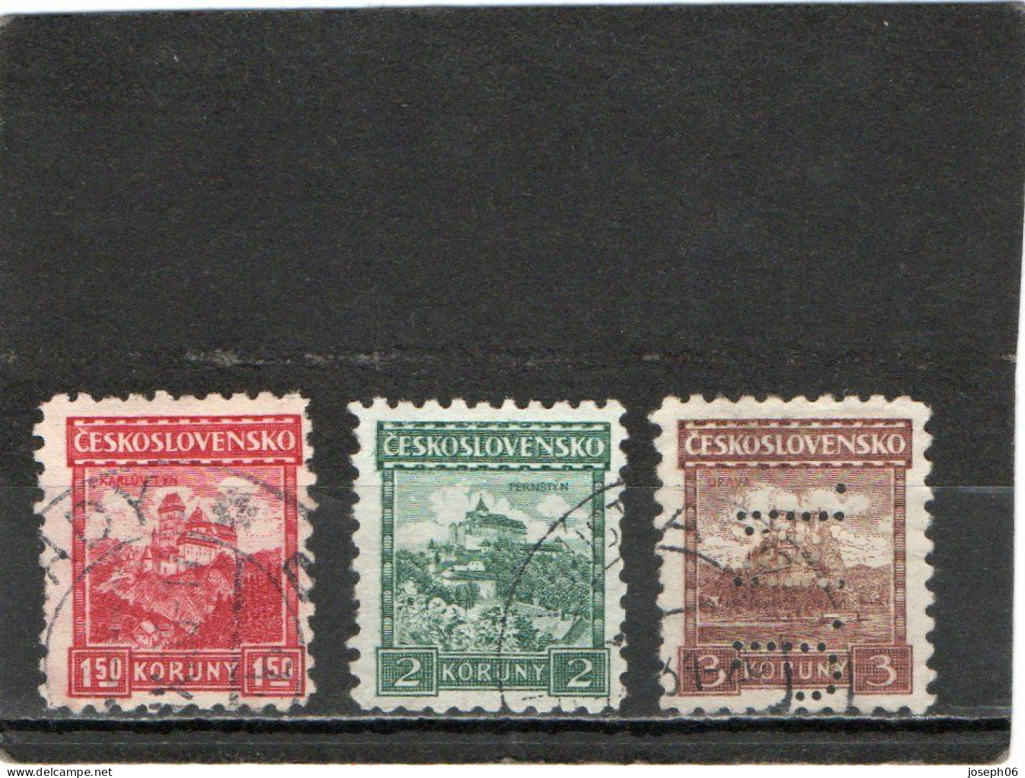 TCHECOSLOVAQUIE   1926-31  Y.T. N° 229  à  237  Incomplet  Oblitéré  237 Perforé - Used Stamps