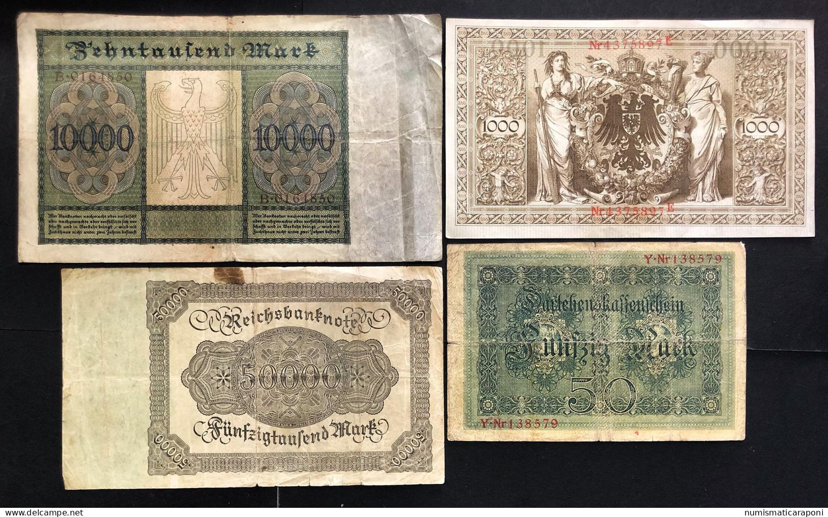 Germania Romania Ungheria Polonia  10 Banconote LOTTO.4451 - Collections