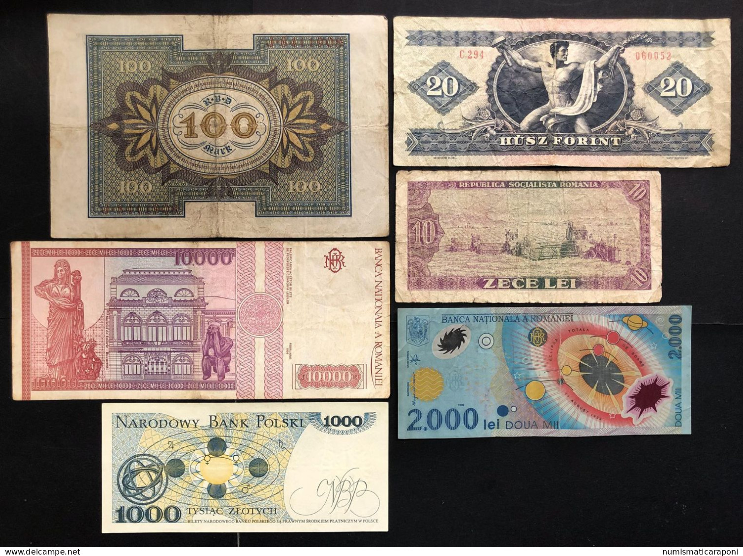 Germania Romania Ungheria Polonia  10 Banconote LOTTO.4451 - Verzamelingen
