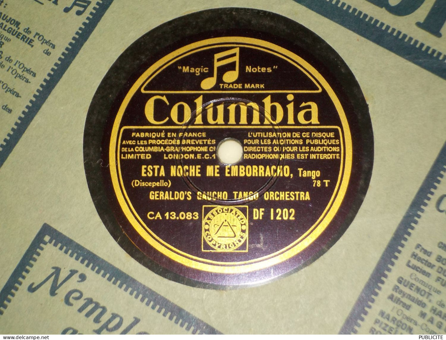 DISQUE VYNIL 78 TOURS  TANGO DE GERALDO S GAUCHO 1932 - 78 Rpm - Schellackplatten