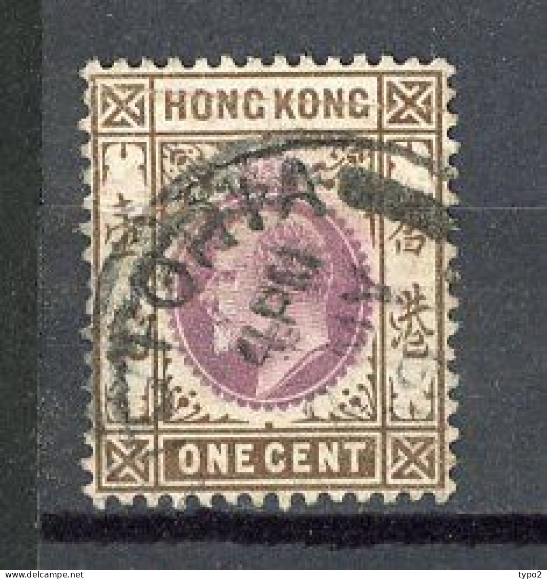 H-K  Yv. N° 62 ; SG N° 62 Fil CA (o) 1c Brun Et Violet-brun Edouard VII Cote 0,75 Euro BE  2 Scans - Used Stamps