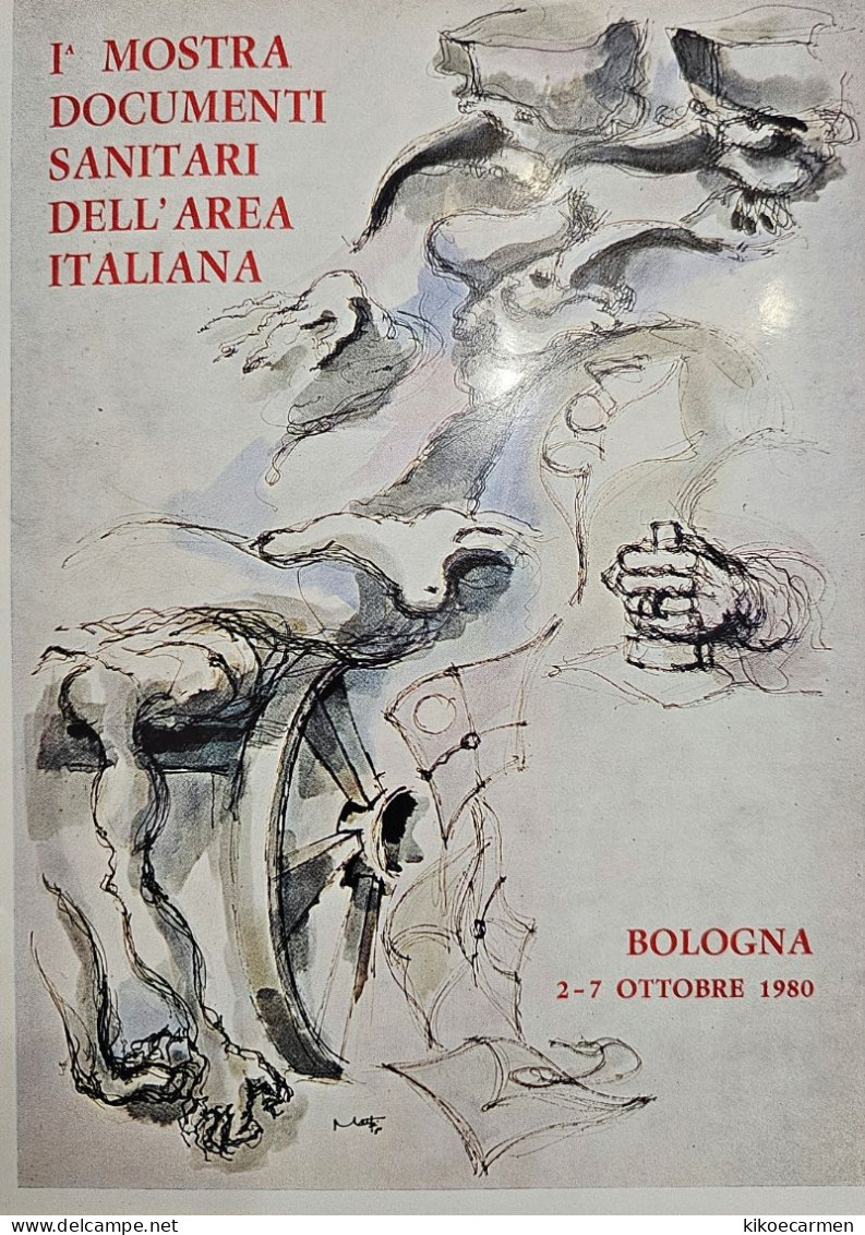 Mostra Documenti Sanitari Area Italiana, Bolli Di Sanità, Pandemic Healthcare Bologna 14pages In 7 B/w Photocopies - Courriers Désinfectés