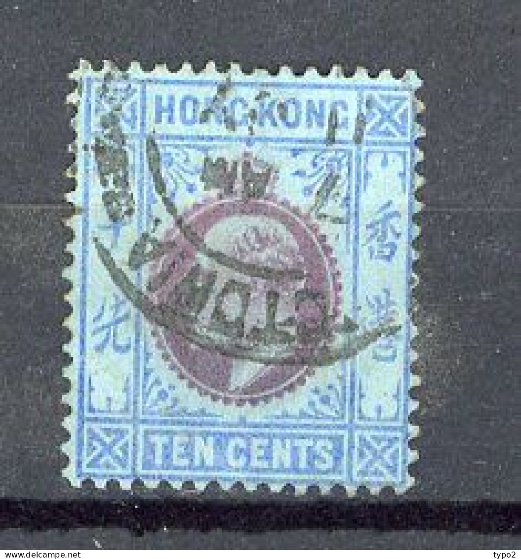 H-K  Yv. N° 67 ; SG N° 67 Fil CA (o) 10c Bleu Et Violet S Azuré Edouard VII Cote 2 Euro BE  2 Scans - Gebruikt