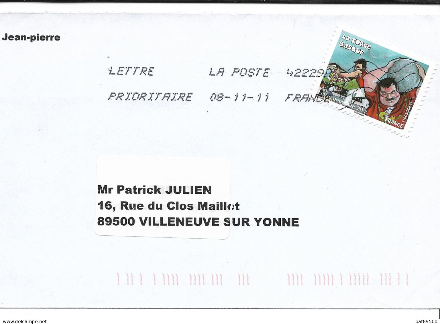 France 2011 - AA 574 - Oblitéré S/ Enveloppe Entière  11/2011 / Fetes & Traditions : La FORCE BASQUE/ OUI / - Storia Postale