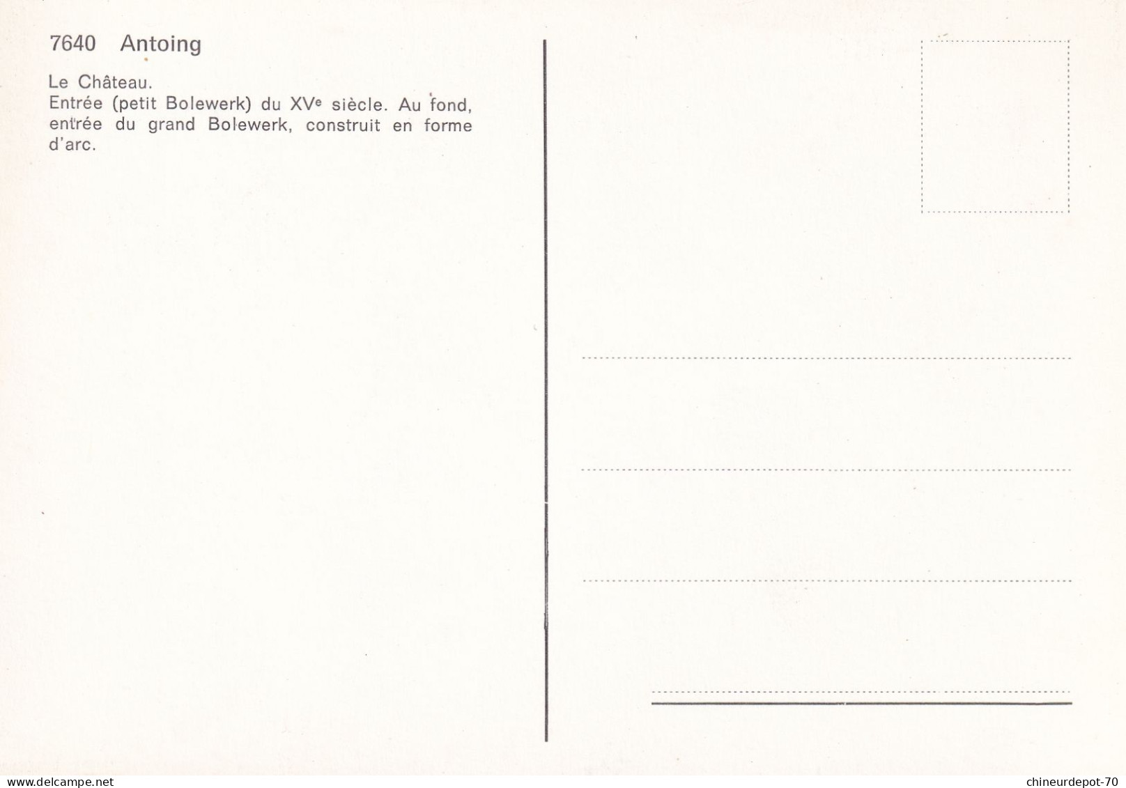 7640 Antoing Le Château Entrée Petit Bolewerk Du XVe Siècle Au Fond Entrée Du Grand Bolewerk Construit En Forme D' - Antoing