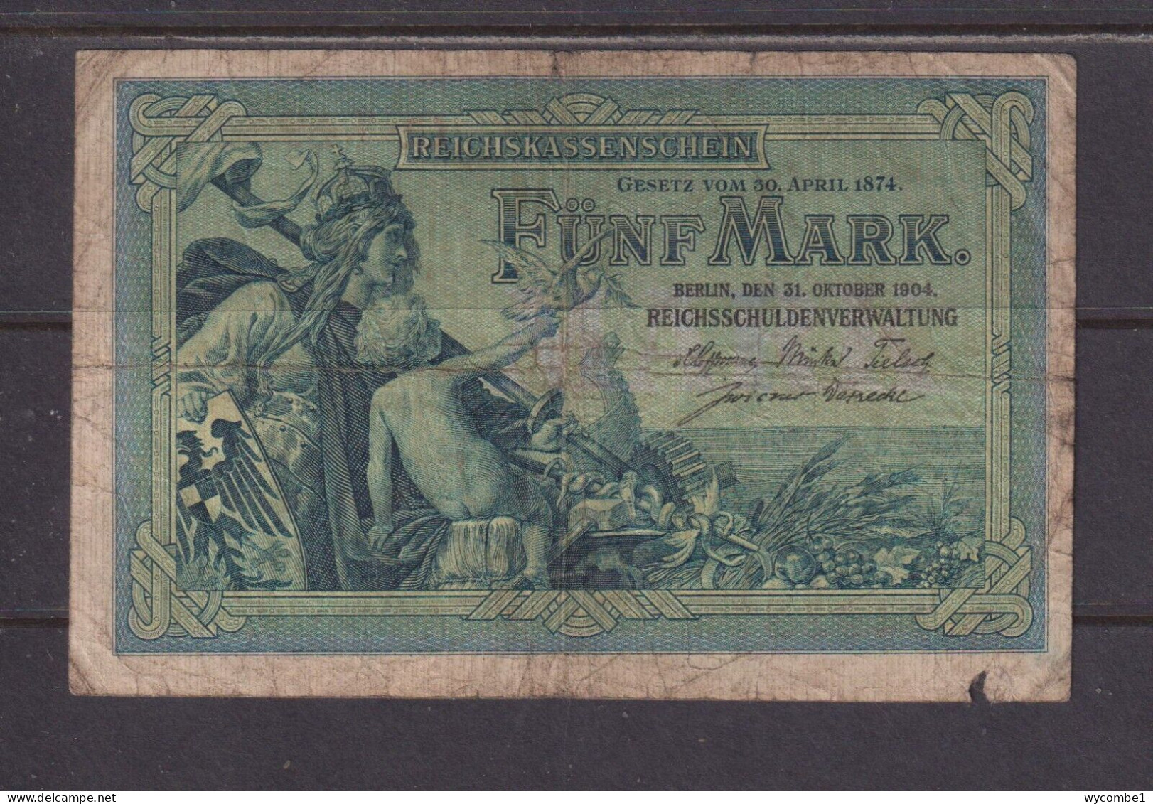 GERMANY - 1904 5 Marks Circulated Banknote - 5 Mark