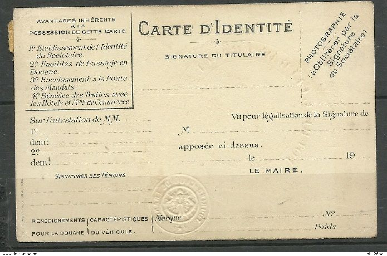 Carte Illustrée Touring Club De France 1922  Avec Vignette  B/TB      Voir Scans  Soldé ! ! ! - Settore Alberghiero & Ristorazione