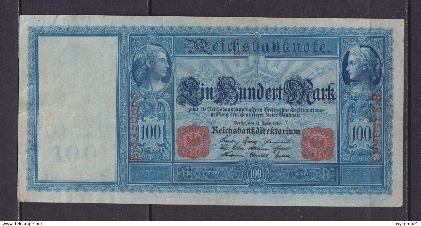 GERMANY - 1910 100 Marks Circulated Banknote - 100 Mark