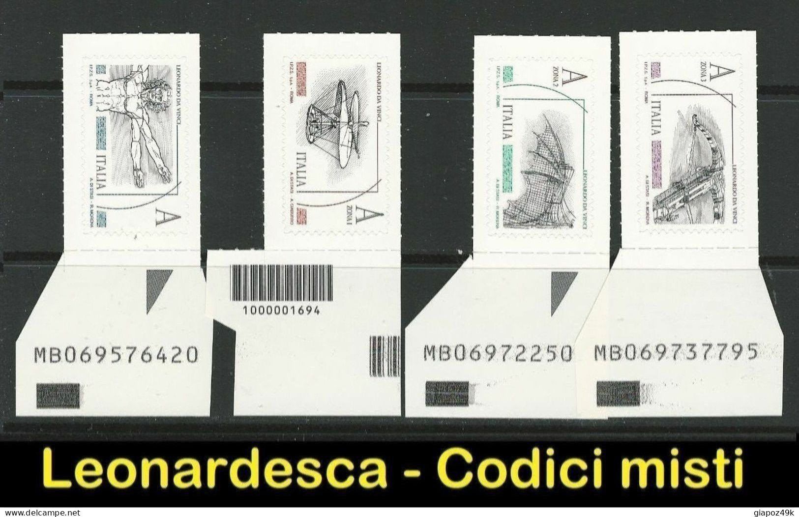 ● ITALIA 2015 ֍ LEONARDESCA ֍ Posta1 = A + PostaPriority = A Zona 1 , 2 E 3 Con 3 CODICE Alfanumerico ● Serie Completa ● - Code-barres