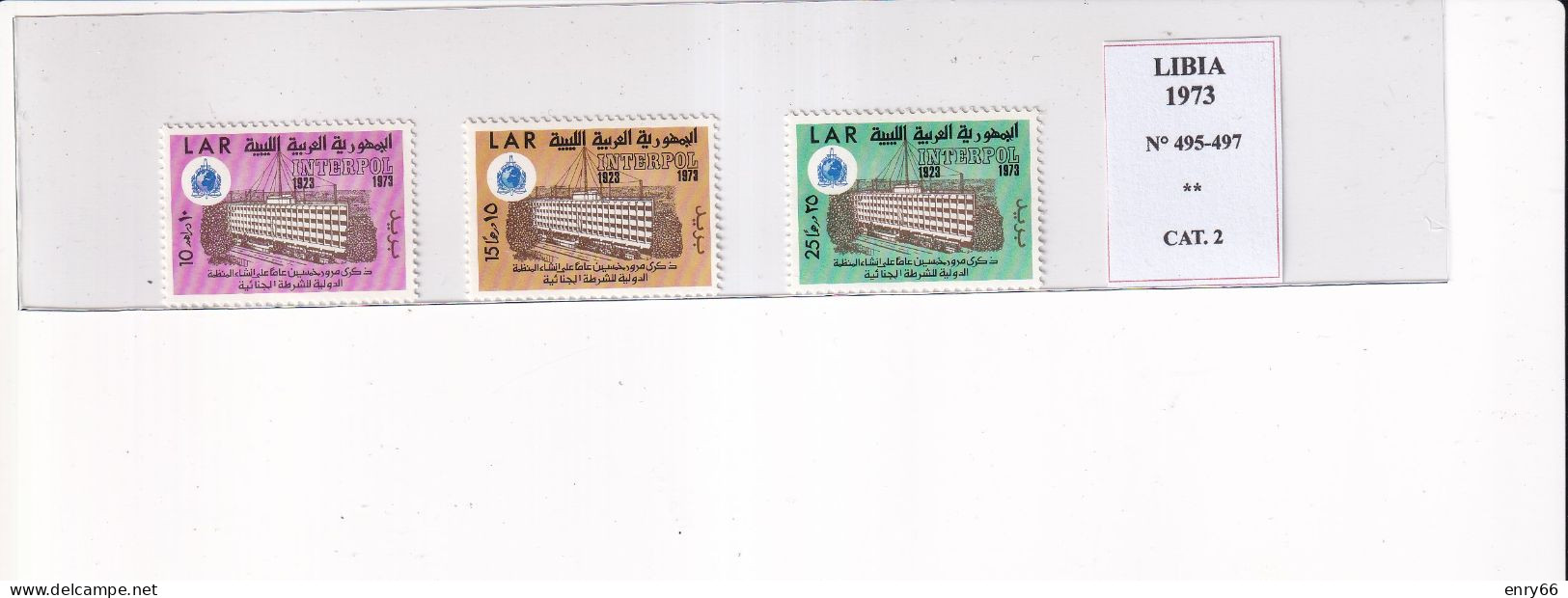 LIBIA 1973 N°495-497 MNH - Libia