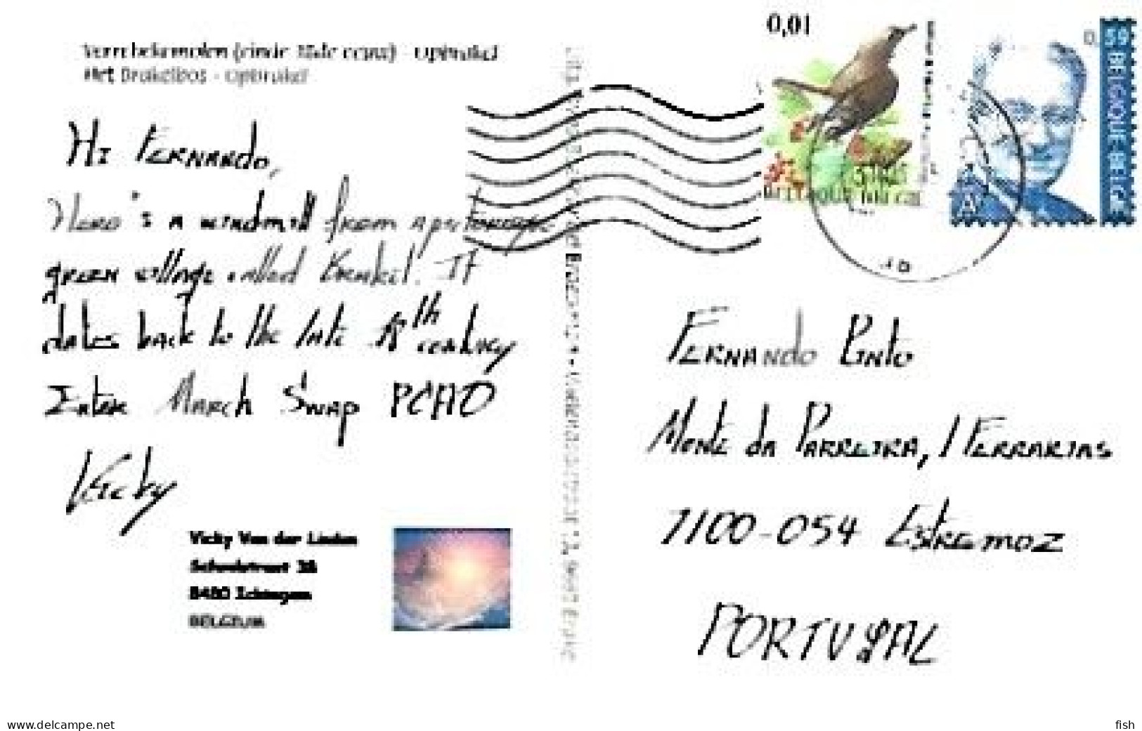 Belgium & Marcofila, Verrebehemolen, Het Brakelbos, Opbrakel , Estremoz Portugal  2006 (445432) - Covers & Documents