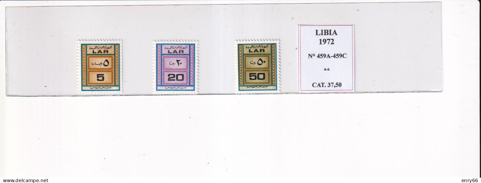 LIBIA 1972 N°459A-459C MNH - Libia