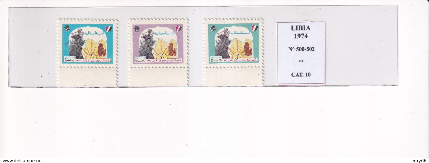 LIBIA 1974 N°500-502 MNH - Libia