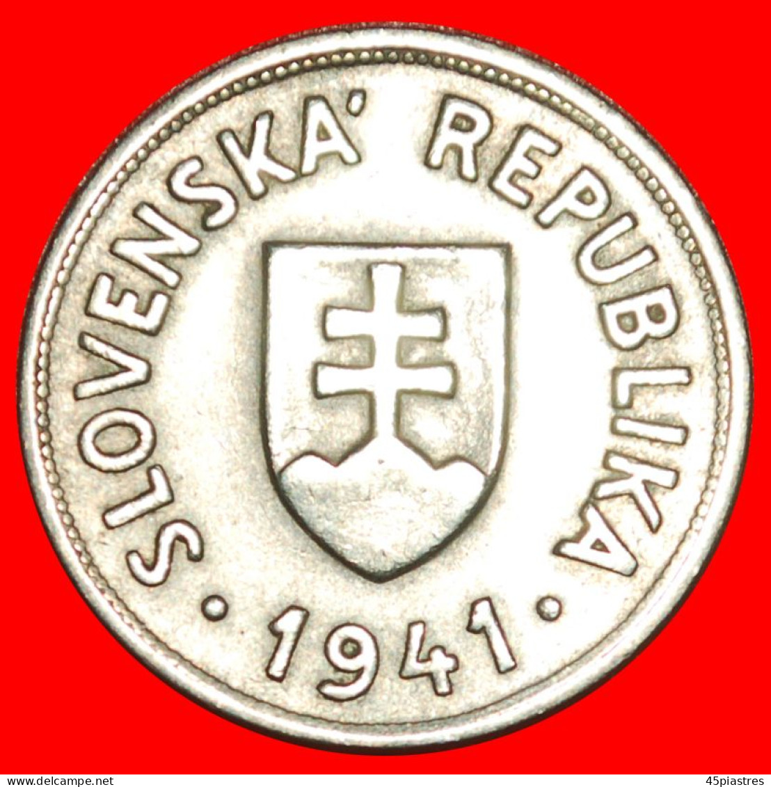 * PUPPET STATE OF GERMANY (1940-1944): SLOVAKIA  50 HELLERS 1941 WAR TIME (1939-1945)! · LOW START ·  NO RESERVE! - Slovakia