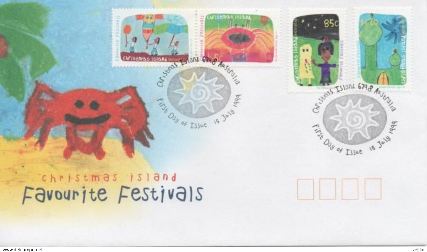 Christmas Island 1999, Favourite Festivals, FDC - Christmas Island