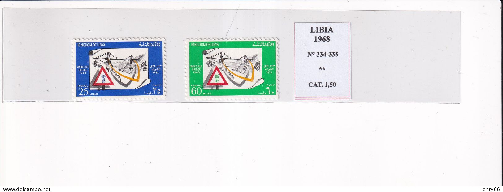 LIBIA 1968 N°334-335 MNH - Libia
