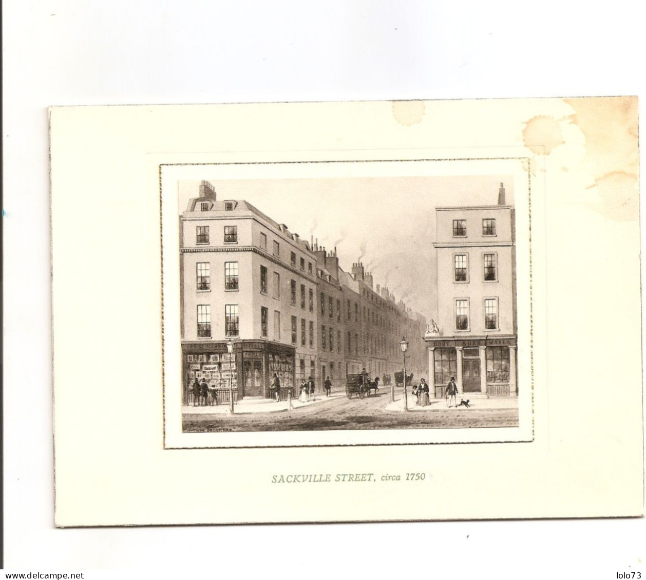 Irlande - Dublin - Sackville Street, Environ 1750 - Photogravure - Dublin