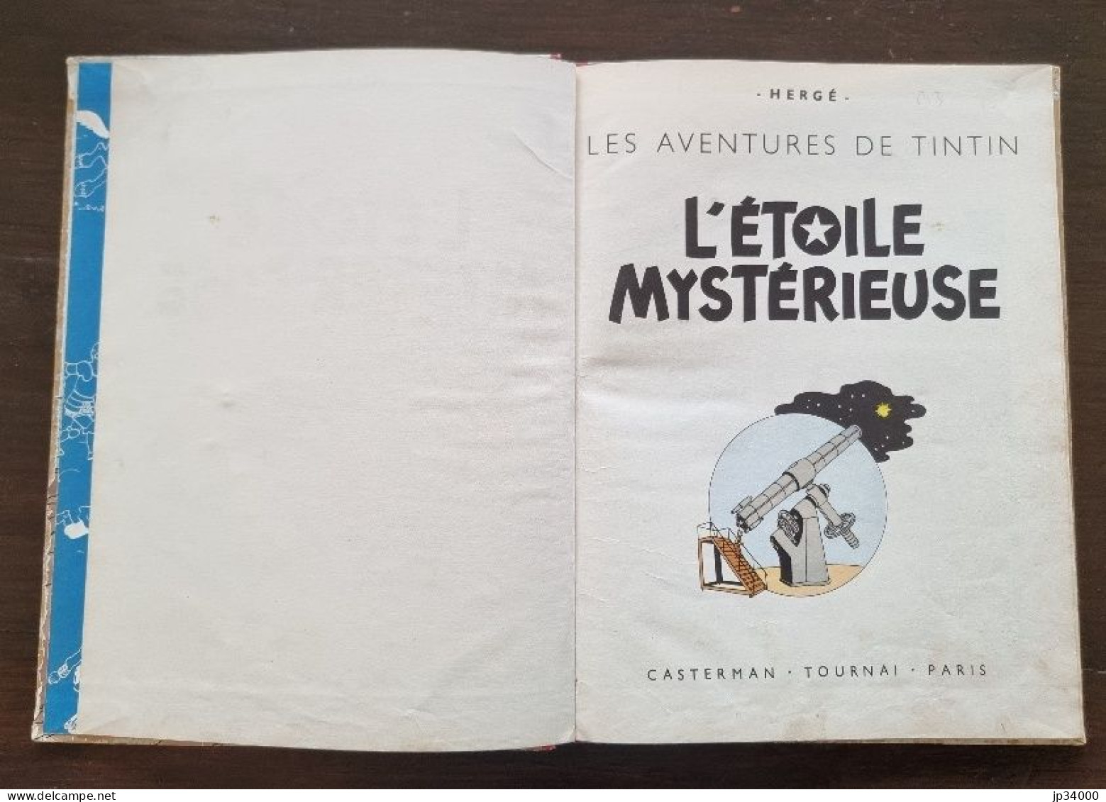 Hergé Tintin: L'étoile Mystérieuse. B4. Edition Originale 1950. Ed Casterman.(2) - Tintin