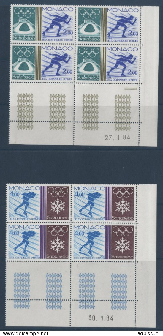 MONACO N° 1416 + 1417 En Blocs De Quatre Avec Coins Datés Neufs ** (MNH) Vendus à La Valeur Faciale - Nuevos