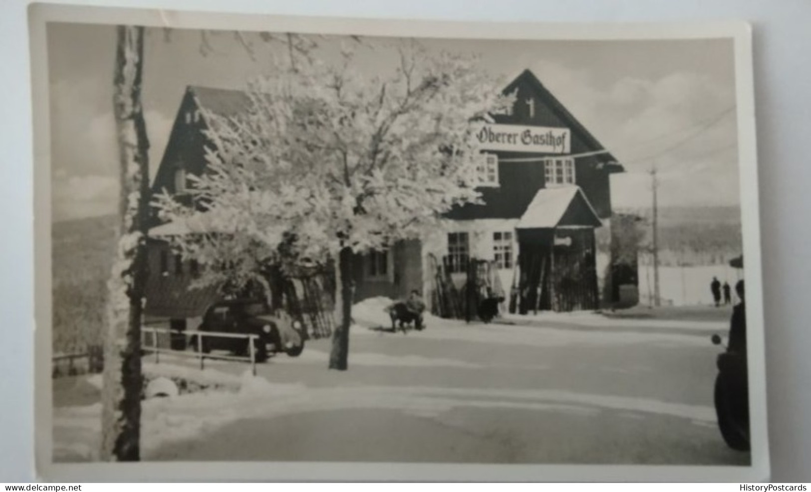 Schellerhau Im Erzgebirge, Oberer Gasthof, Winter, Auto, Schmiedeberg-Kipsdorf, 1940 - Schellerhau