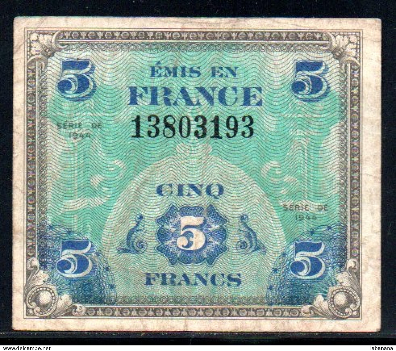 622-France Trésor 5fr 1944-138 - 1944 Flag/France