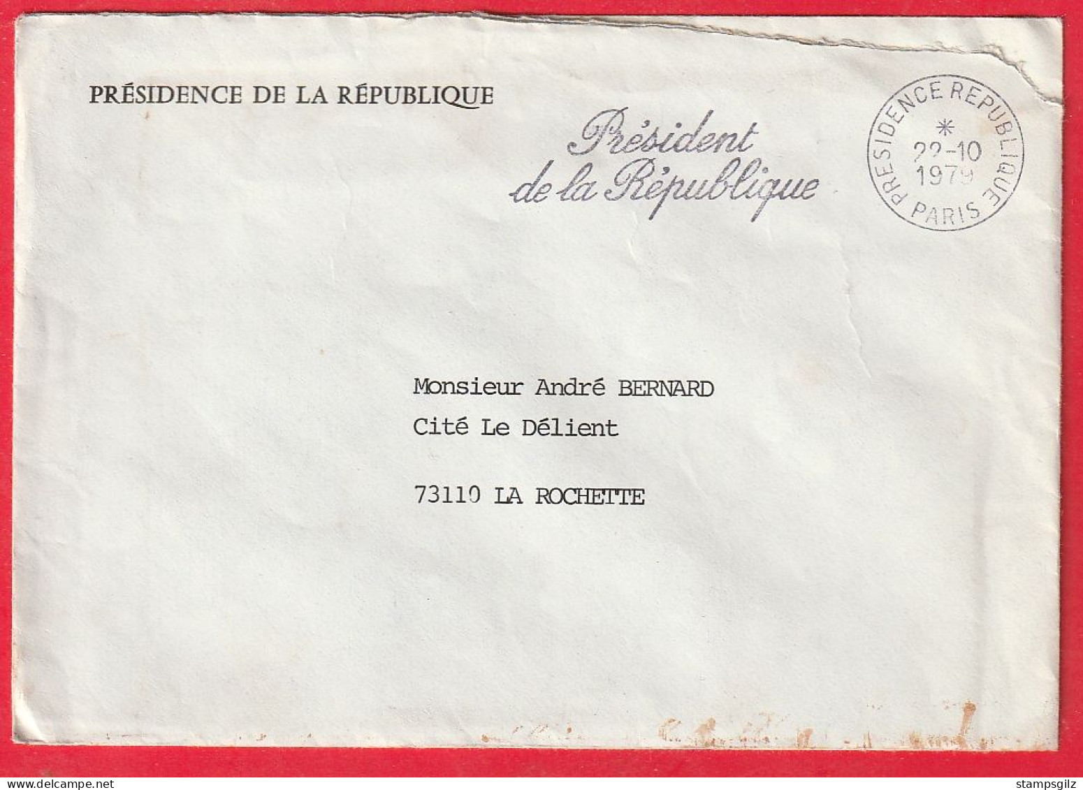 Courrier Présidence De La République (1979 ,V.giscard D'estaing) Signé M.Mosser Chef De Cabinet - Manuscrits