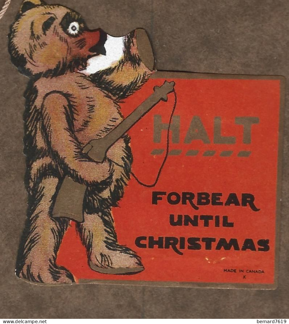 Cachet De Fermeture  Ancien   - Emissions Privees - Canada  Ou U.S.A -  1934 - 1937  -  Halt - Forbear Until Christmas - Cachets Généralité