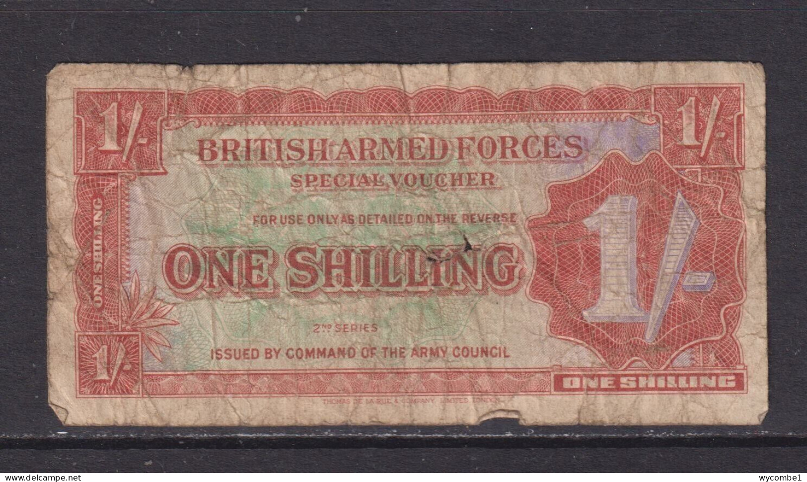 GREAT BRITAIN - 1948 British Armed Forces 1 Shilling Circulated Banknote (1) - Autorità Militare Britannica