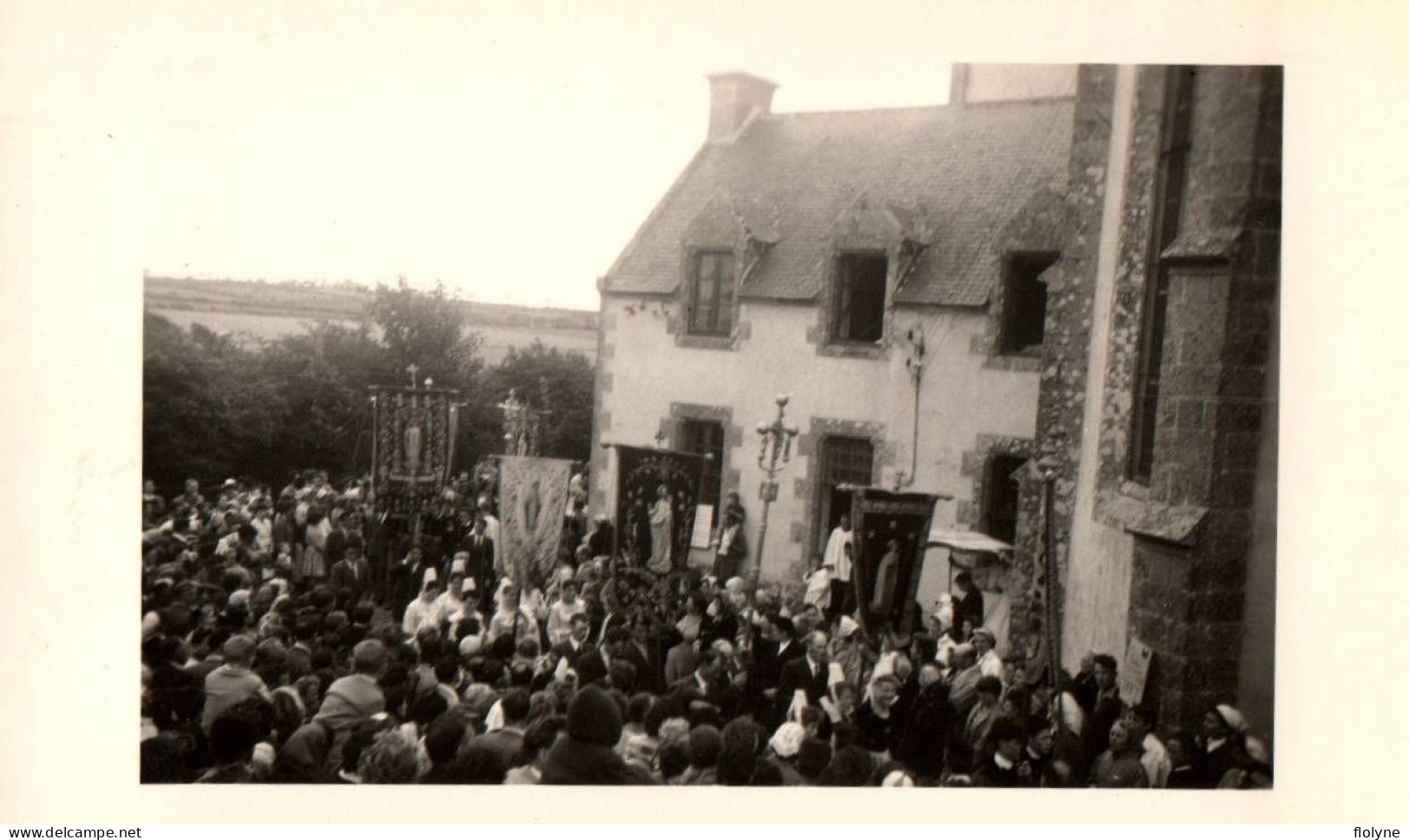 Sainte Anne D'auray - 3 Photos Ancienne - Le Pardon En Août 1956 - Procession Et Bénédiction Bateaux - 10x6,5 Cm - Sainte Anne D'Auray