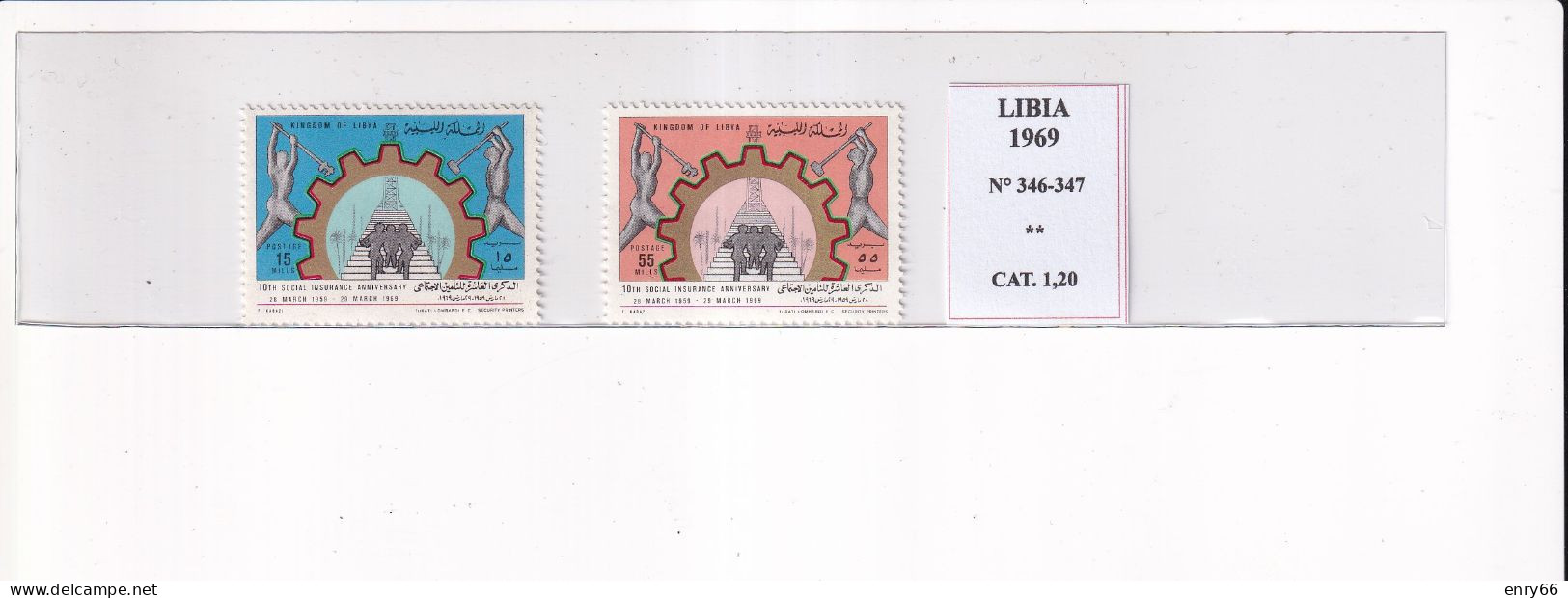 LIBIA 1969 N°346-347 MNH - Libia