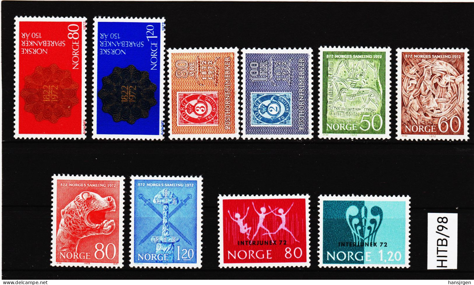 HITB/98 NORWEGEN 1972  Michl 635/42 + 647/48 ** Postfrisch ZÄHNUNG SIEHE ABBILDUNG - Unused Stamps