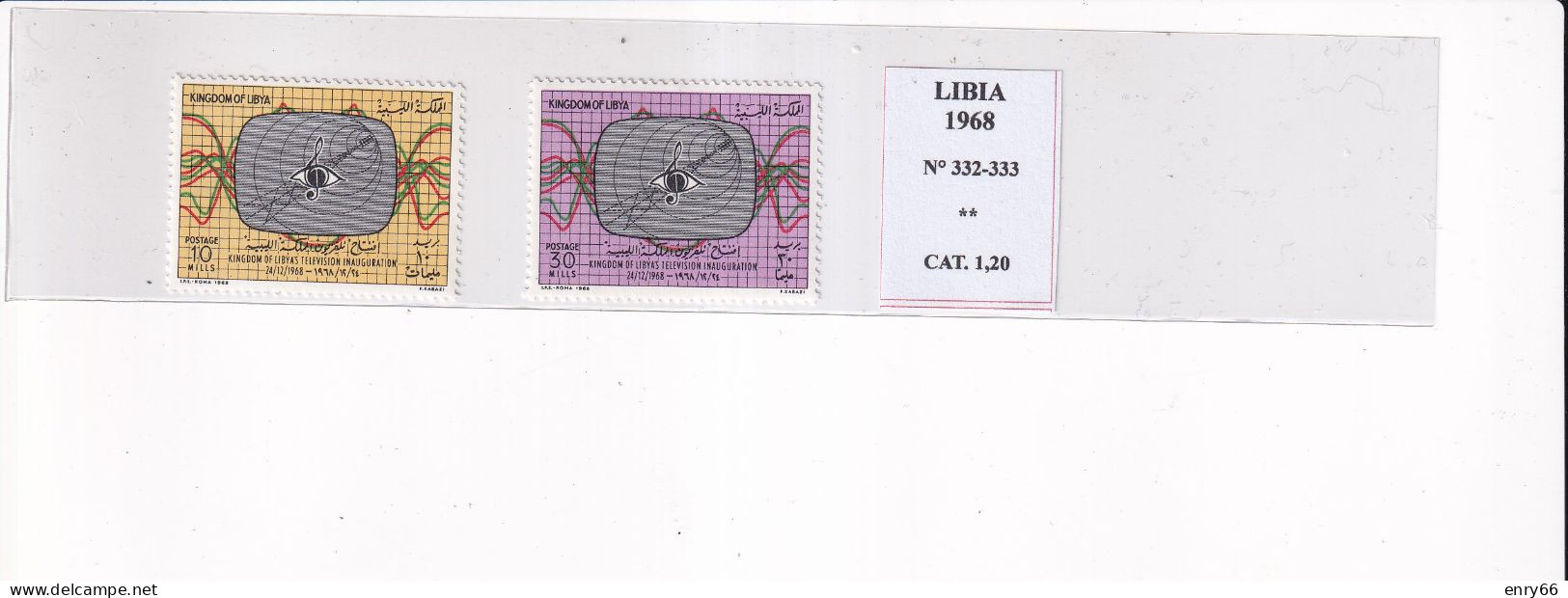 LIBIA 1968 N°332-333 MNH - Libia
