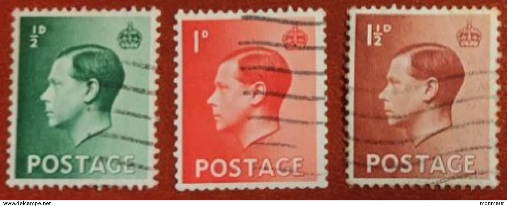GRAN BRETAGNA  1936 EDOUARD VIII  YT 205-206-207 - Used Stamps
