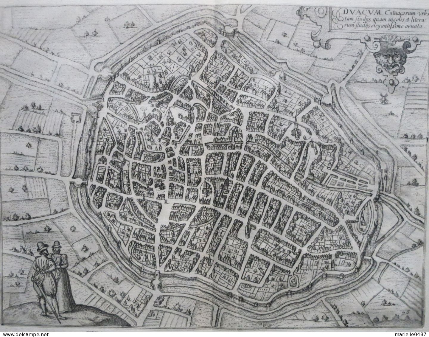 GUICCIARDINI - Plan De La Ville De Douai 1567 - Before 18th Century
