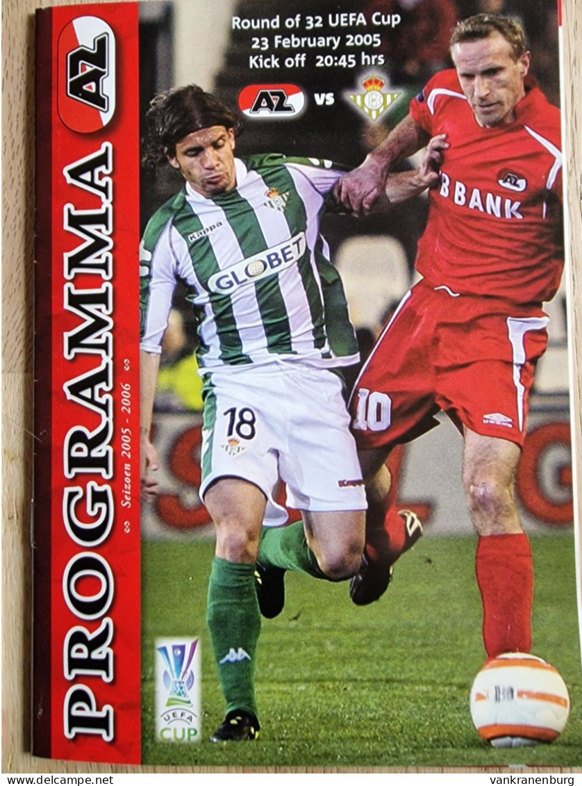 Programme AZ Alkmaar - Real Betis Balompie - 23.2.2006 - UEFA Cup - Football Soccer Fussball Calcio Programm Sevilla - Libri