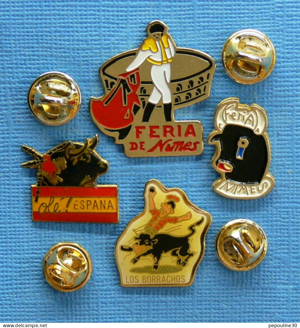 4 PIN'S //  ** FÉRIA DE NIMES / LOS BORRACHOS / TAUREAU ** - Feria - Corrida