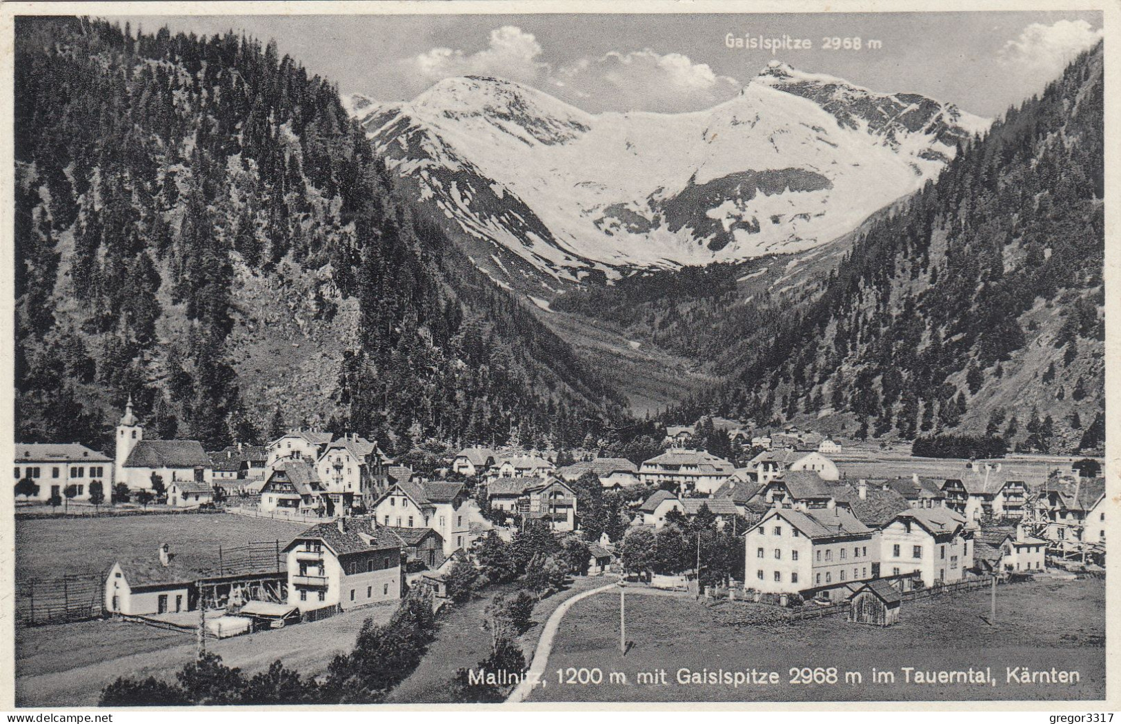 E2196) MALLNITZ Mit Gernspitze - Im Tauerntal - Kärnten - Alte S/W FOTO AK 1933 - Mallnitz