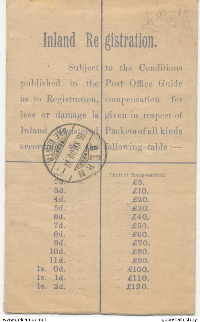 GB 1900 QV Mixed Postage On Uprated Postal Stationery Registered Env CDS 23mm CREEK-St. / SOHO-SO.W. (LONDON) To BERNE, - Cartas & Documentos