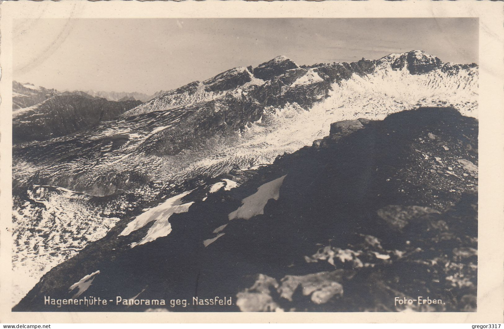 E2206)  HAGENER HÜTTE - S/W FOTO AK Foto Erben - Panorama Geg. Nassfeld -  Mallnitz - Mallnitz