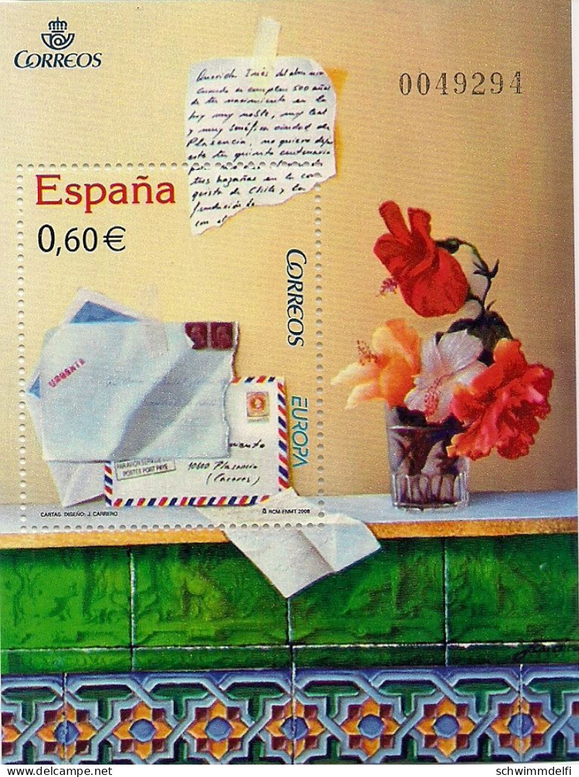 SPANIEN - ESPAÑA - 2008 - MINIBLOQUE - CORREOS - EUROPA  - MNH - NUEVO - 2008