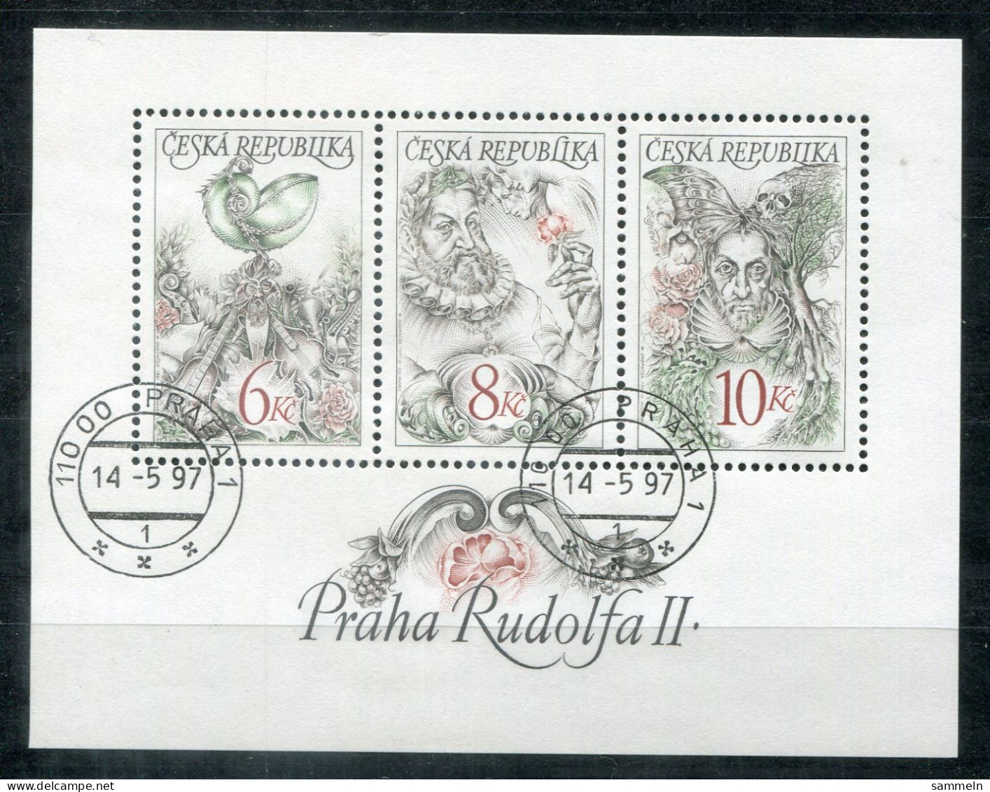 TSCHECHISCHE REPUBLIK Block 4, Bl.4 FD Canc. - Rudolf II. - CZECH REPUBLIC / RÉPUBLIQUE TCHÈQUE - Blokken & Velletjes