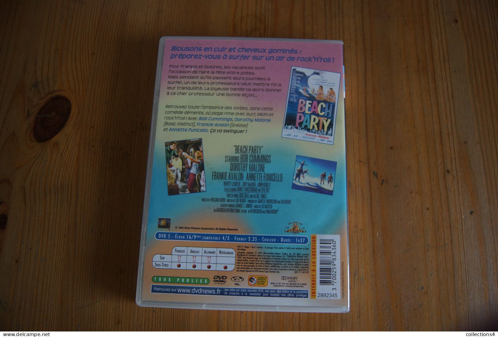 BEACH PARTY FRANKY AVALON ANNETTE FUNICELLO DICK DALE RARE DVD BO TRES ROCK N ROLL SURF - Music On DVD