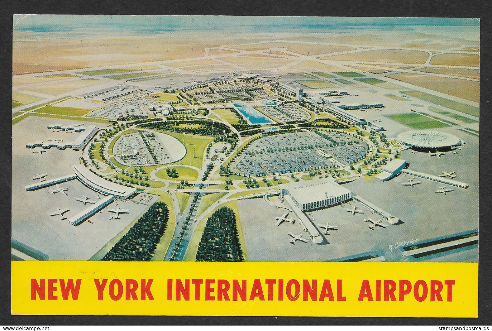 New York International Airport Terminal City JFK United States Postcard Carte Postale - Aeropuertos