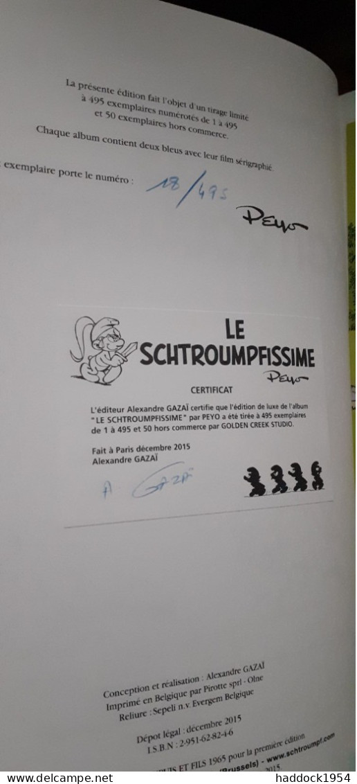 Le Schtroumpfissime Et Schtroumpfonie En Ut LES SCHTROUMPFS PEYO Golden Creek 2015 - Schtroumpfs, Les