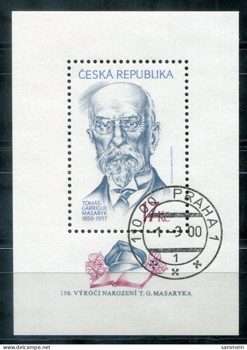 TSCHECHISCHE REPUBLIK Block 11, Bl.11 FD Canc. - Tomas Masaryk - CZECH REPUBLIC / RÉPUBLIQUE TCHÈQUE - Blocks & Sheetlets