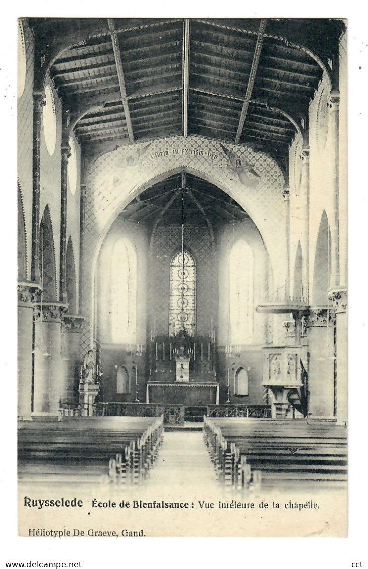 Ruysselede  Ruiselede    Ecole De Bienfaisance  Vue Intérieure De La Chapelle - Ruiselede