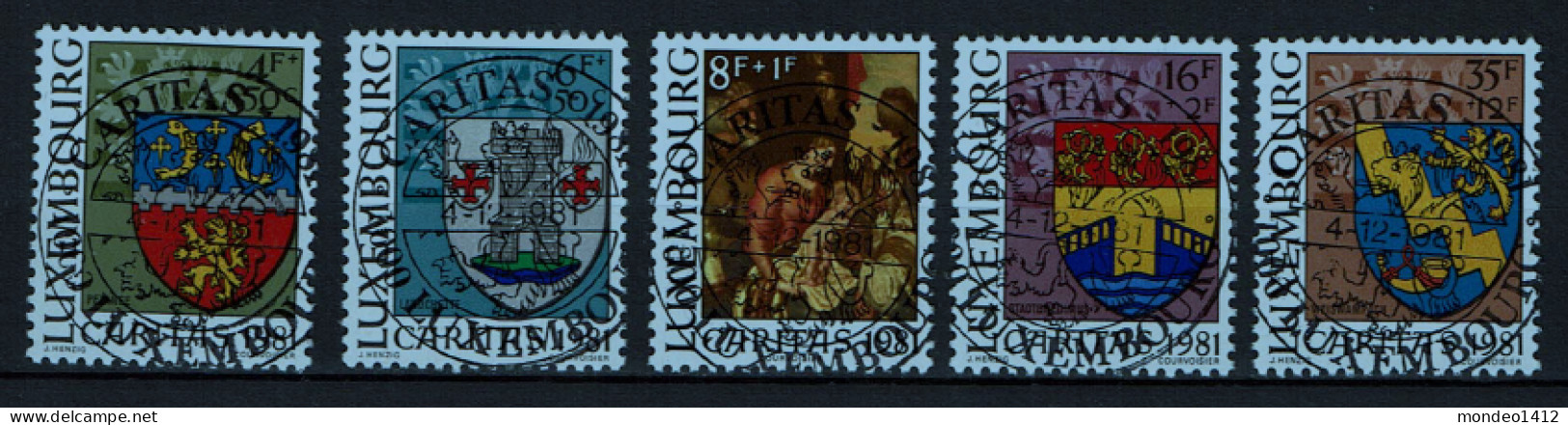 Luxembourg 1981 - YT 991/995 - Town Arms - Caritas Issue, Armoiries Communales, Wappenschilde, Tableau - Used Stamps